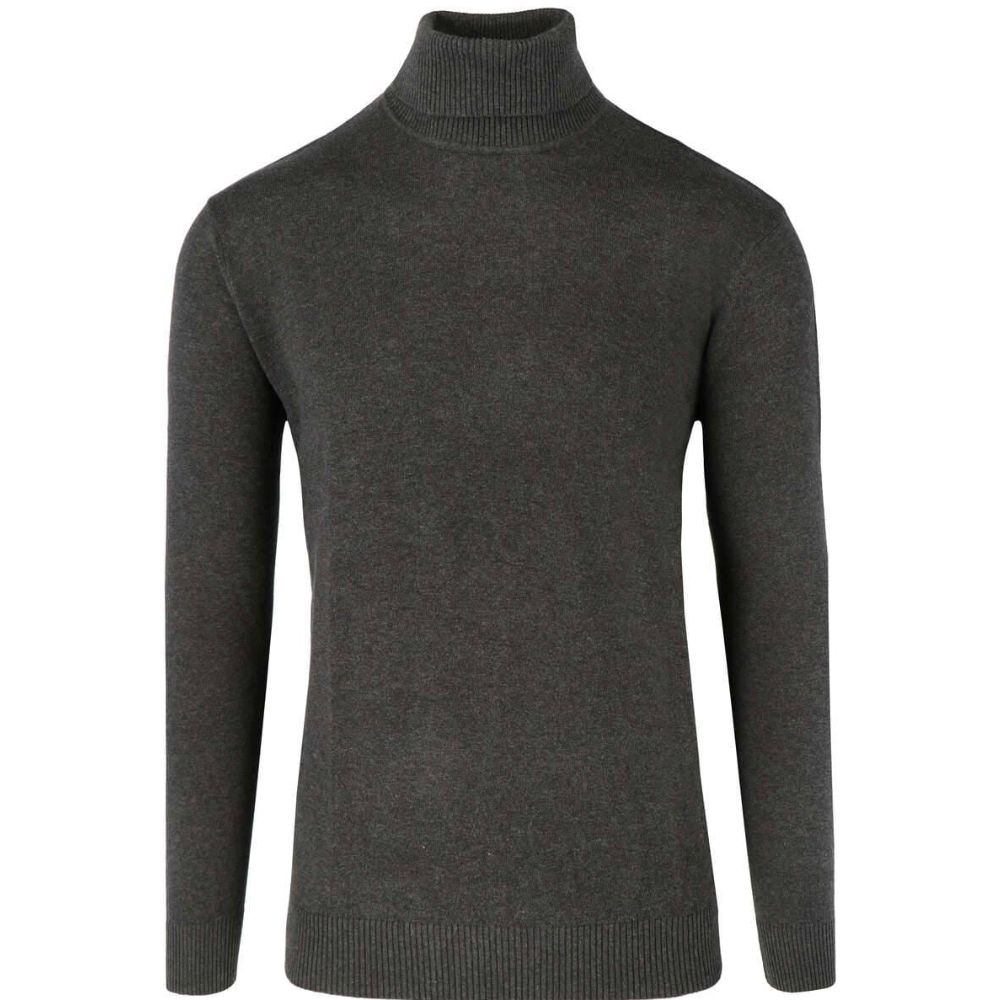 REDMOND MEN GREY HIGH COLLAR PULLOVER